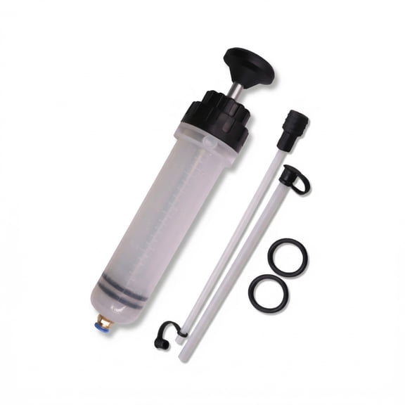 CNDRLEF 200cc (7 oz) Manual Fluid Extractor & Injector Syringe Pump with 2 Hoses, Automotive Oil/ATF/Brake Fluid/Coolant Transfer Tool