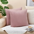 thumbnail image 2 of Unique Bargains Striped Throw Pillow Covers Pack of 2 Pink 18" x 18", 2 of 6