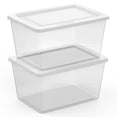 thumbnail image 6 of Sterilite 58 Qt Storage Boxes, Clear Plastic Containers with Snap Lids, Set of 6, White, 6 of 6