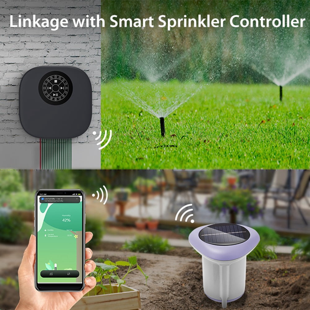 Whatever You Like-Wireless Solar Soil Sensor - ZIGBEE 3.0 Technology for Accurate Temperature & Moisture Monitoring, IP66 Waterproof, Remote App Control, Historical Data Recording, Smart