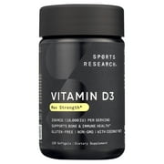 Sports Research Vitamin D3 with Coconut Oil, 10,000 iu, 120 Softgels