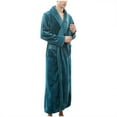 thumbnail image 5 of Womens Fleece Plush Bathrobe Soft Warm Long Robe Ladies Sleepwear Pajamas Shawl Collar Nightgown With Belt, 5 of 6