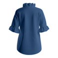 thumbnail image 5 of WCJM Women's Short Sleeve T-shirt Women Loose Fit Cotton Linen Blouse Ruffled Short Sleeve Pullover Crewneck Casual Top, 5 of 7