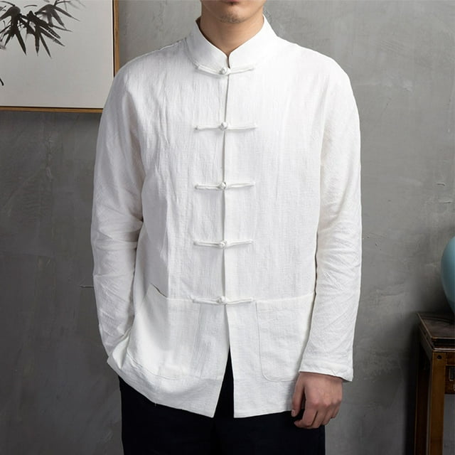 Men Chinese Traditional Kung Fu Tai Chi Coat Tang Suit Uniform Jacket Clothing