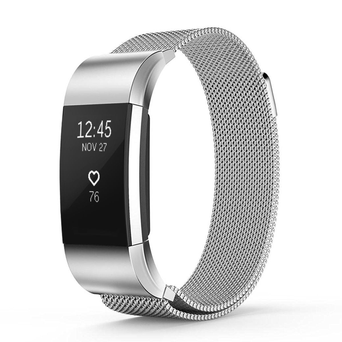 Stainless Steel Magnetic Milanese Loop Wrist Strap Band For Fitbit Charge 2 