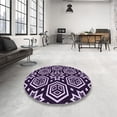 thumbnail image 3 of Ahgly Company Indoor Square Patterned Deep Purple Area Rugs, 7' Square, 3 of 6