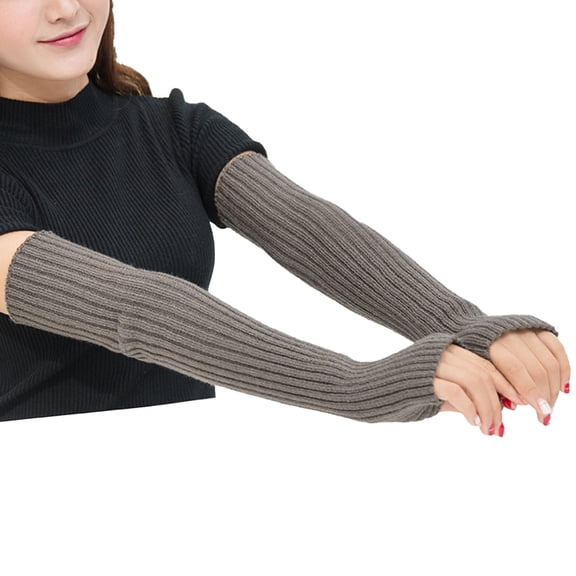 Cavosen Long Cuff for Women Thermal Half Finger Windproof Gauntlets Comfortable Elastic Cuff Mittens