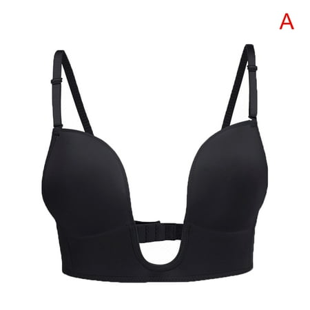 

Deep U-shaped Plunge Bra Lift Up Low Back Wirefree Bra Women Underwear