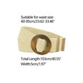 thumbnail image 3 of Womens Woven Stretch Belts, Straw Rattan Wooden Buckle Elastic Wide Waistband Waist Belt for Dress Beige 23.62-33.46", 3 of 4