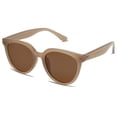 thumbnail image 3 of Gafas de sol SOJOS SJ2175 redondas polarizadas para mujeres, color marrón, 3 of 5