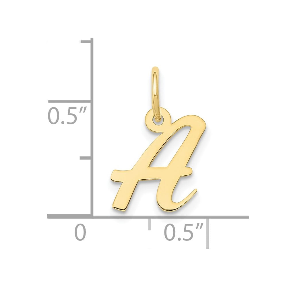 Finest Gold 10K Small Script Initial A Charm
