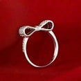 thumbnail image 2 of OM Jewels 14k White Gold Plated 2Ct Moissanite Round Cut Women's Bow Wedding Ring, 2 of 4