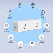 Geeni Switch Duo Double Smart Plug, White, 2 Outlets, Works with Alexa and Google Home