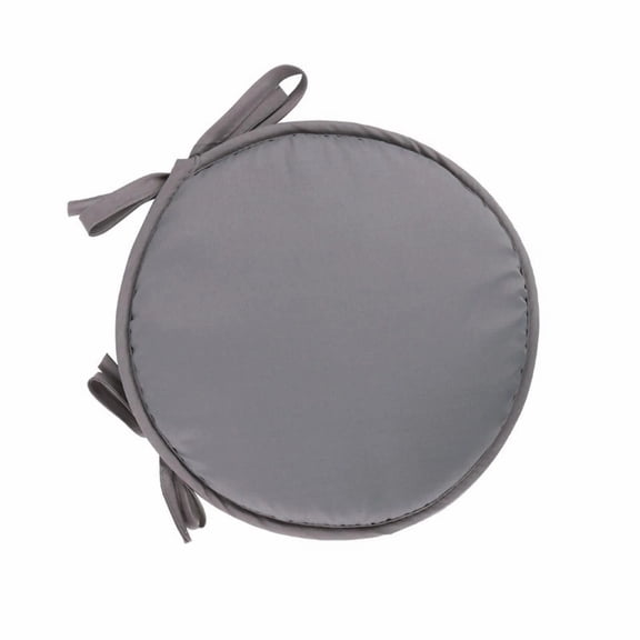 Outdoor Bistro Chair Cushions Set of 2, 11.8" Round Chair Cushions Waterproof and Fade Resistant Chair Cushion Pads with Non-Slip Ties and Removable Covers for Garden (Grey)