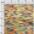 thumbnail image 1 of oneOone Cotton Poplin Dark Peach Orange Fabric Chevron Ikat Sewing Material Print Fabric By The Yard 56 Inch Wide, 1 of 4