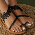 thumbnail image 2 of Mostsola Sandals for Women Flat Clip Toe Lace Floral Beach Flip Flops Lightweight Toe Ring Boho Sandal, 2 of 7