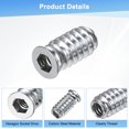 thumbnail image 2 of 40-Pack Threaded Inserts for Wood, 1/4-20x20mm Hex Drive Threaded Insert Nuts, with a Hex Wrench and Drill Bit [Silver Tone], 2 of 6