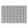 thumbnail image 1 of Abstract Cutting Board, Big Red Dots Squares and Dashed Lines Geometric Tile Print, Decorative Tempered Glass Cutting and Serving Board, Small Size, Navy Blue White Red, by Ambesonne, 1 of 1