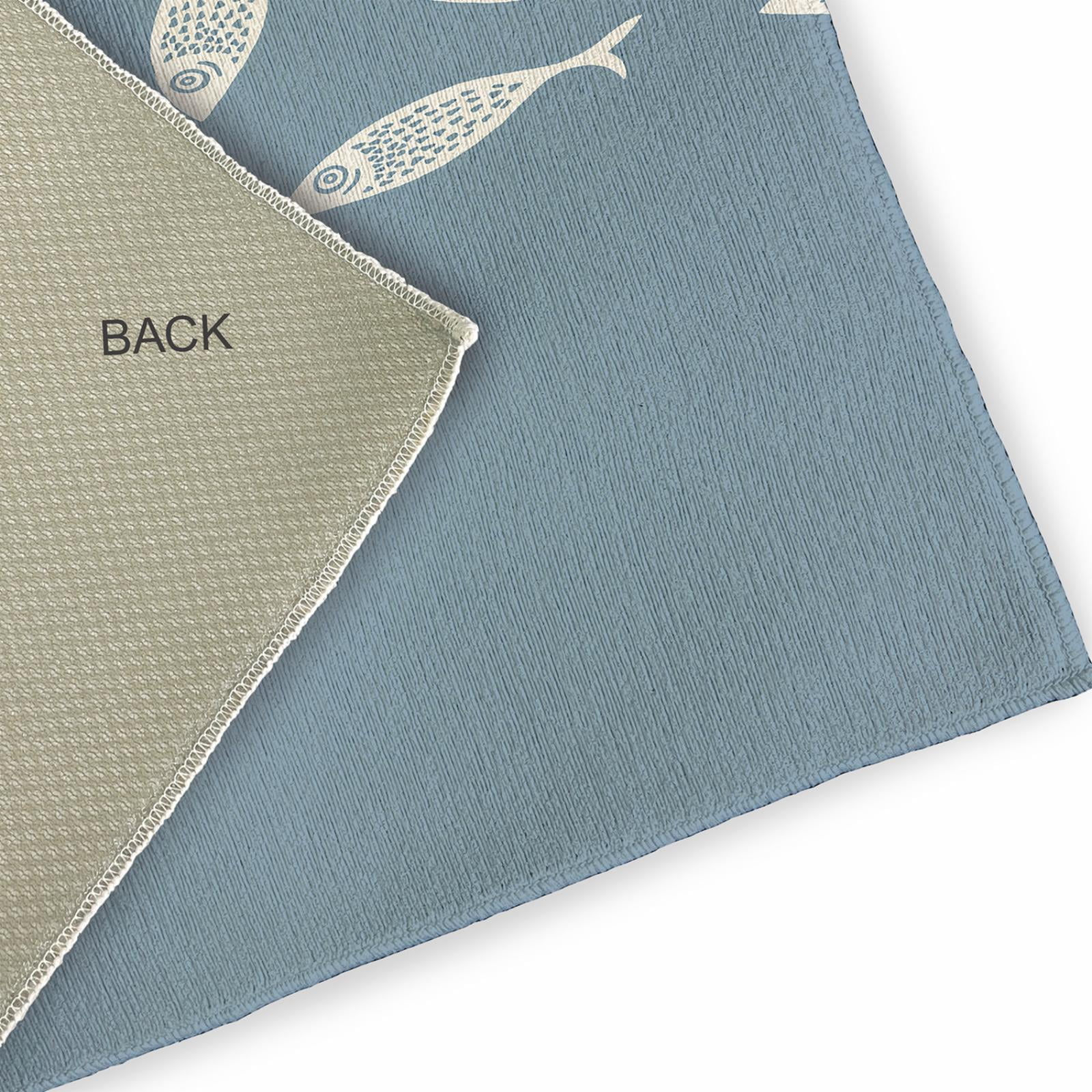 E by Design Escuela Nautical Indoor/Outdoor Rug - Dusty Smoke - 2 x 3 ft.