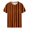 thumbnail image 3 of Women's Striped Halloween Shirts Short Sleeve Crewneck Casual T-Shirts Festive Vertical Stripe Graphic Tops Flattering Fall Holiday Tees, 3 of 5