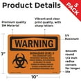 thumbnail image 2 of Biohazard Level II This Laboratory With Symbol OSHA WARNING Vinyl Decal Label 10 Inch x 7 Inch - 5 Pack, 2 of 6