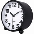 thumbnail image 3 of Silent Analog Alarm Clock,Black Metal Large 3D Digits,Non Ticking Table Clock with Night Light Bedside Alarm Clock 10.8cm, 3 of 4