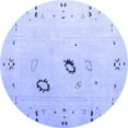 thumbnail image 1 of Ahgly Company Machine Washable Indoor Round Solid Blue Modern Area Rugs, 3' Round, 1 of 4