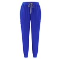 thumbnail image 3 of Blue Scrub Pants for Women Elastic Bottom Joggings Skinny Leg Cuffed Stylish Comfortable Scrubs Jogger XL, 3 of 5