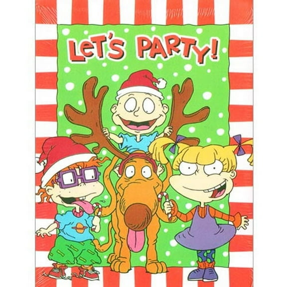 Various Rugrats Christmas Printed Invitations, 8 Count
