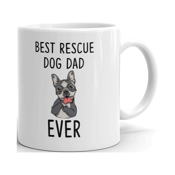 Best Rescue Dog Dad Ever Coffee Tea Ceramic Mug Office Work Cup Gift