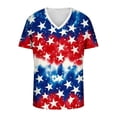 thumbnail image 5 of Thousandth Plus Size Patriotic Tops for Men Casual Tie Dye V-Neck T-Shirts Summer Breathable Fashionable Streetwear Star Graphic Tees for BBQ Vacation Party, 5 of 7
