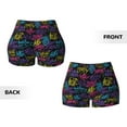 thumbnail image 5 of Fotbe Graffiti Art Seamless Shorts, Womens Workout Shorts High Waist Stretch Booty Short for Gym/Yoga/Running/Biking-, 5 of 9