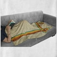thumbnail image 6 of 1970s Soft Flannel Fleece Blanket, Geometric Style Swirled Lines Pattern with Colorful Design on Beige Toned Background, Cozy Plush for Indoor and Outdoor Use, 50" x 60", Multicolor, by Ambesonne, 6 of 6
