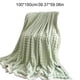 thumbnail image 3 of Manta de Forro Polar Suave y Cálida de Color Verde Claro | 150 X 102 Cm | Manta Acogedora y Esponjosa para El Sofá | Manta Decorativa a Rayas | Ideal para Regalo | Poliéster | Ligera y Transpirable |, 3 of 6