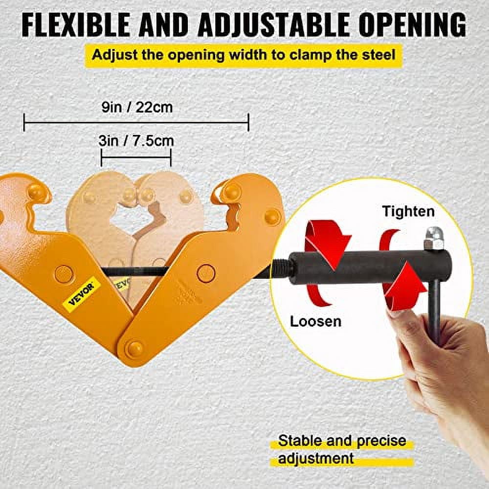 Heavy Duty Vertical Beam Clamp 2 Ton 4400 Lbs Capacity Bekith 2 Ton ...