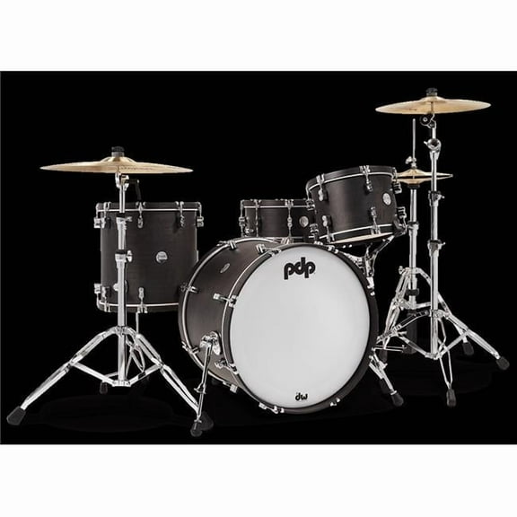 22 in. Kick Classic Kit Drum Set, Ebony & Ebony Hoops