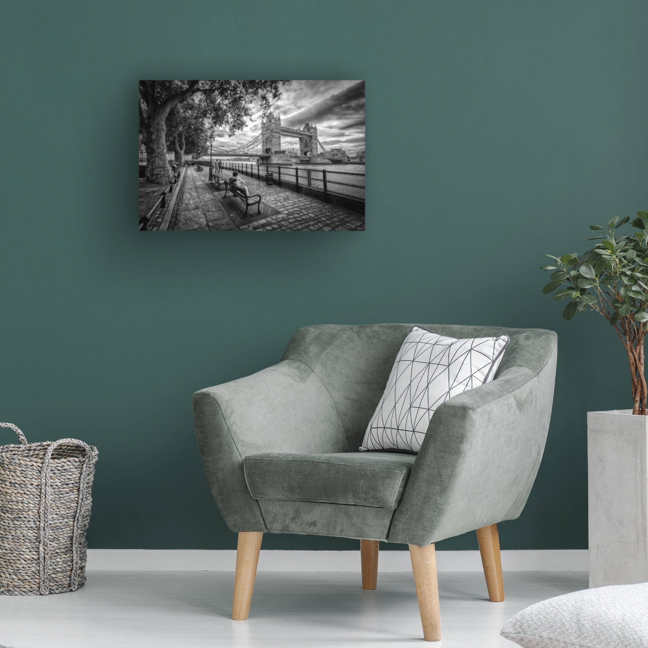 Canvas Wall Art - Ido Meirovich 'Tower Bridge View' Wall Art for Living Room, Bedroom, or Office D?cor by Trademark Fine Art - 19 x 12 Inches