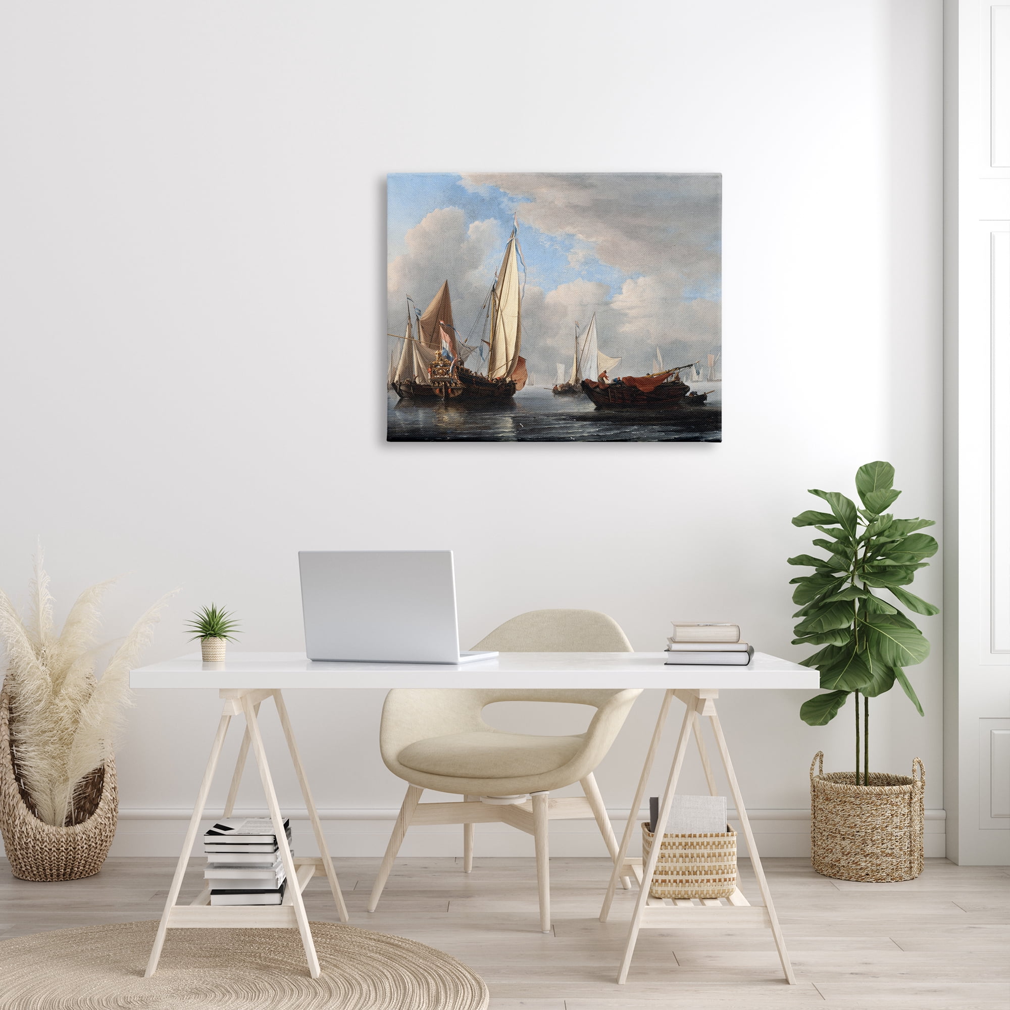 Stupell Industries Yacht and Other Vessels Willem van de Velde Classic Painting Painting Gallery Wrapped Canvas Print Wall Art, Design by one1000paintings