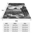 thumbnail image 3 of Vsdgher 60s Black White Western Cowboy Ultra-Soft Micro flannel Blanket Throw Blankets for Couch Sofa, Bed (4 sizes)-80"x60", 3 of 7