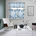 thumbnail image 5 of Nautical Coastal Kitchen Curtains Valances and Tiers Set of 3 Summer Blue Eucalyptus Leaves Seashell Tier Curtains and Valance with Rod Pocket for Small Windows, 27.5"x24", 5 of 9