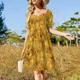 thumbnail image 5 of Vestido de manga corta con conchas y queso para mujer verano Vestido largo para mujer, 5 of 8