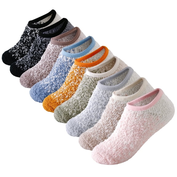 SKOLA Slipper Socks for Women with Grips Fuzzy Slipper Socks Warm Soft Fluffy Socks Non Slip Socks with Grips for Women