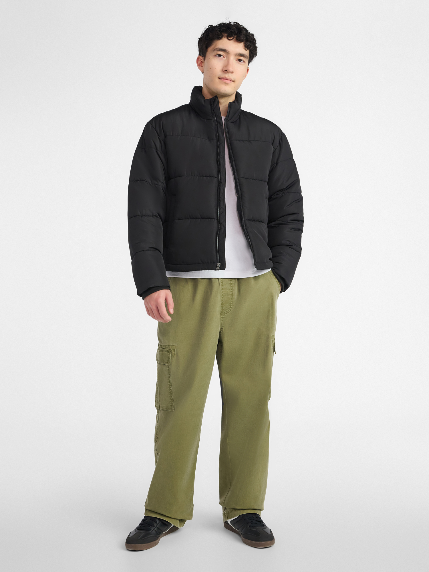 No Boundaries Men's and Big Men's Puffer Jacket, Size S-3XL