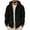 Black001, variant on QHRMKOG Mens Sherpa Jackets Loose Fit Warm Zip Up Hoodies Solid Color Drawstring Hooded Sweatshirt Trendy Fall Outwear with Pockets Gray 3XL
