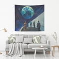 thumbnail image 2 of Yayeee Tapestry Wall Hanging for Bedroom 60" x 40" Living Room Home Wall Art Decor, Blue Planet, 2 of 7