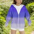thumbnail image 3 of Cethrio Girls Zip up Hoodies, Loose Fit Long Sleeve Casual Gradient Print Girls Sweatshirts Blue Size 8, 3 of 3