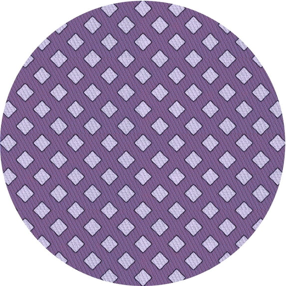 Ahgly Company Indoor Round Patterned Purple Mimosa Purple Area Rugs, 6' Round
