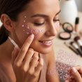 thumbnail image 2 of Rhinestone Pink Heart Star Face Gems 6 Inch Self-Adhesive Makeup Body Art for Festival Decor Party Crafts, 1 Pack, 2 of 4