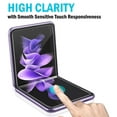 thumbnail image 4 of Screen Protector Wrap for Galaxy Z Flip3, Nakedcellphone [Hydrogel Soft Film] Clear Transparent Display Scratch Guard [Front/Inside/Hinge] for Samsung Galaxy Z Flip3 5G (SM-F711, 2021), 4 of 9