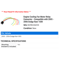 thumbnail image 2 of Engine Cooling Fan Motor Relay Connector - Compatible with 2005 - 2006 Dodge Ram 1500, 2 of 2